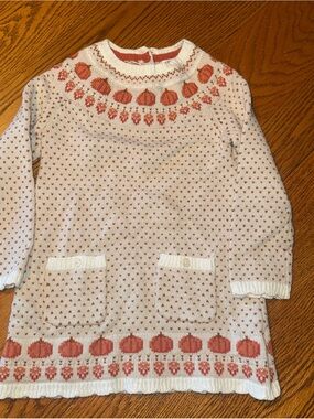 Max Studio Cream & Coral Knit Sweater Dress
